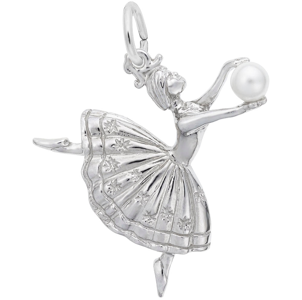 Sterling Silver Dancer with Pearl Charm
