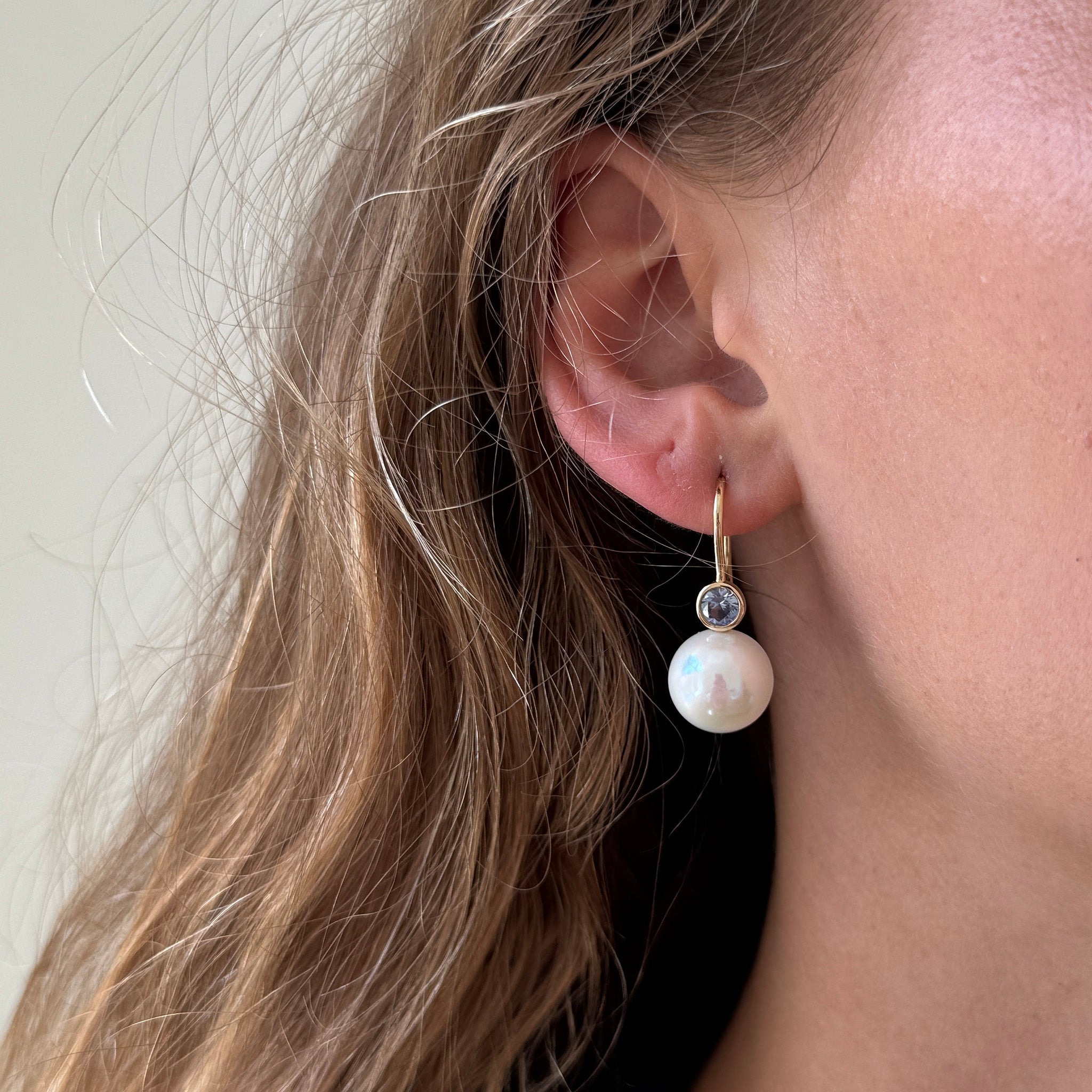 Pearl & Sapphire 14K Yellow Gold Drop Earrings