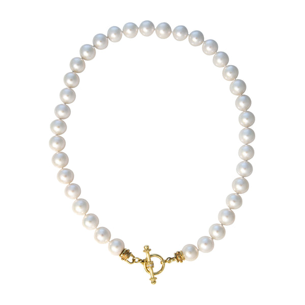 アクセサリー pearl Mazza Freshwater Pearl & Diamond Toggle Clasp 14K Gold Necklace 19