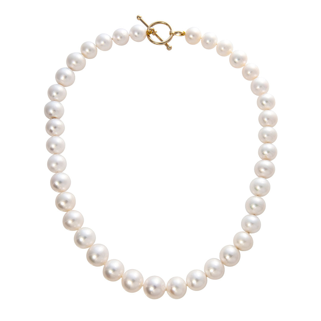 11-12mm Freshwater Pearl 14K Gold Toggle Clasp Necklace