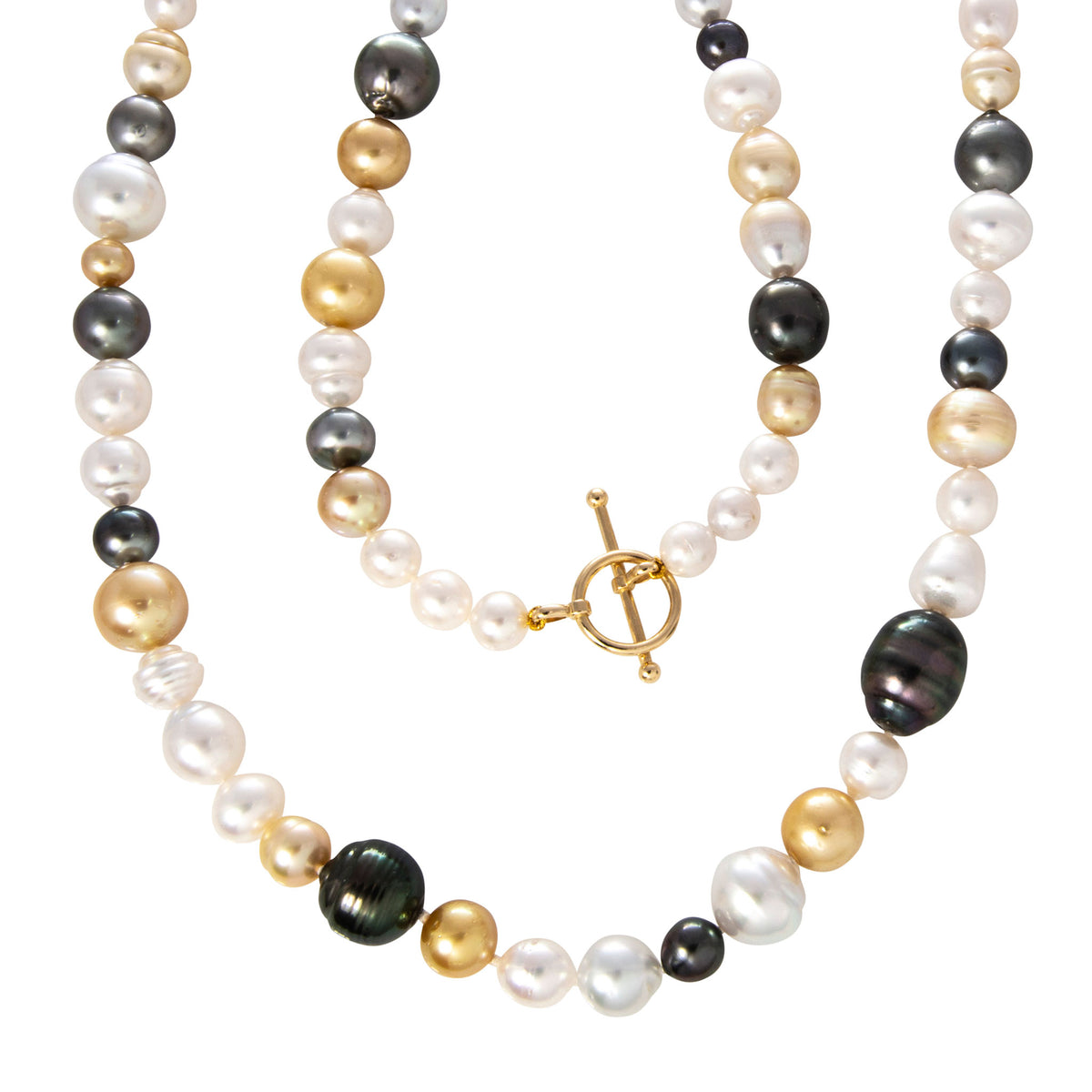 South Sea Tahitian Pearl 14K Gold Toggle Clasp Necklace
