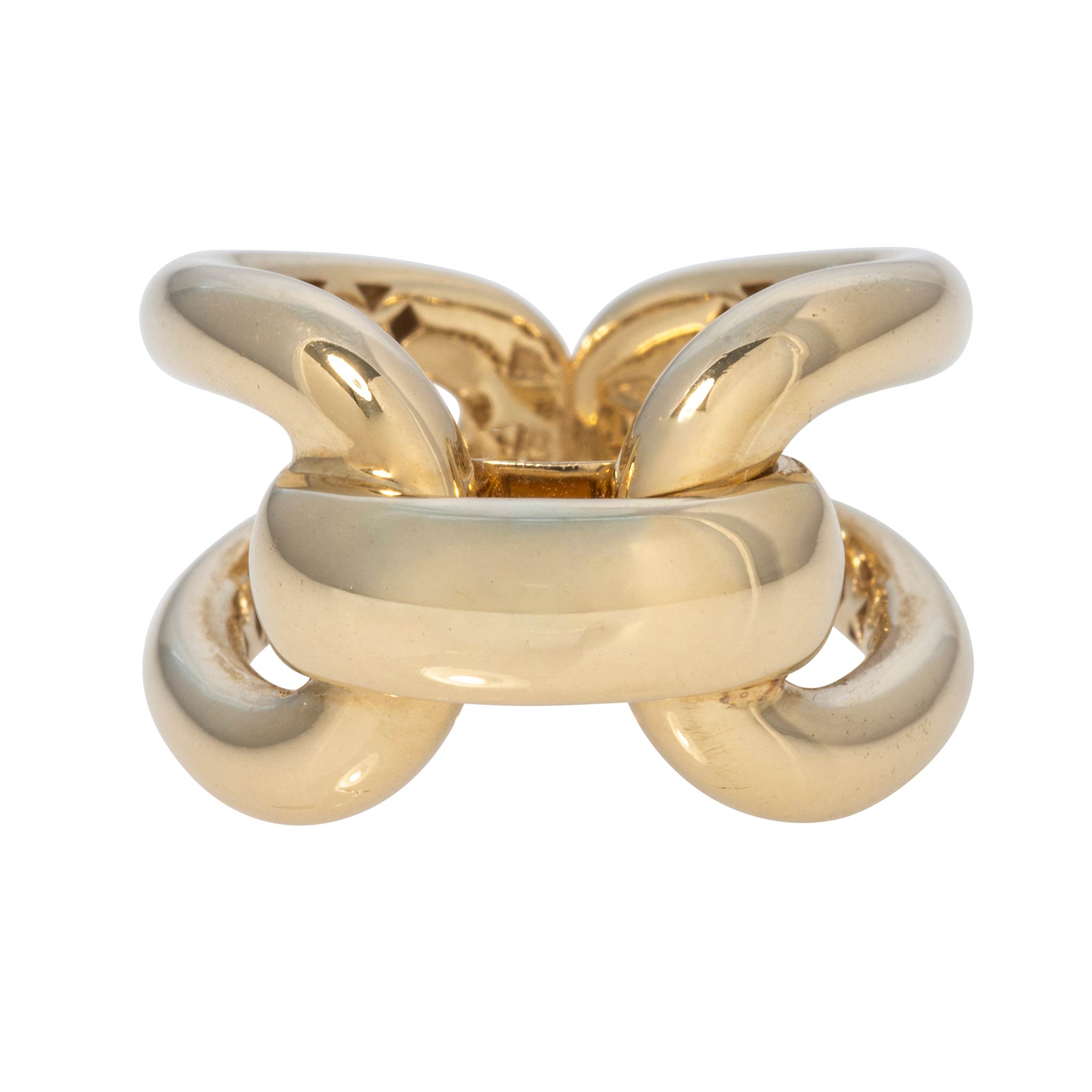 14K Yellow Gold Interlocking Link Ring