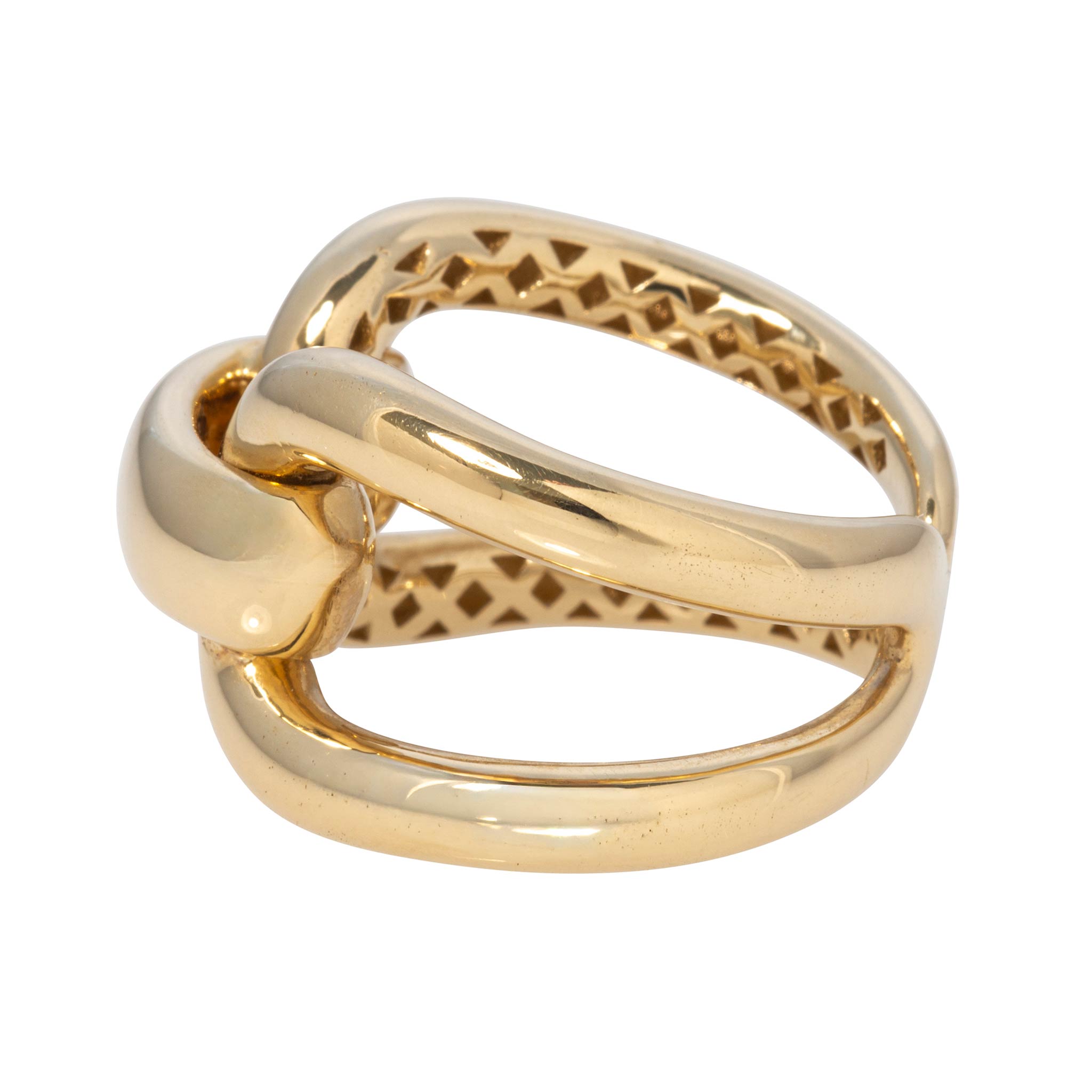 14K Yellow Gold Interlocking Link Ring