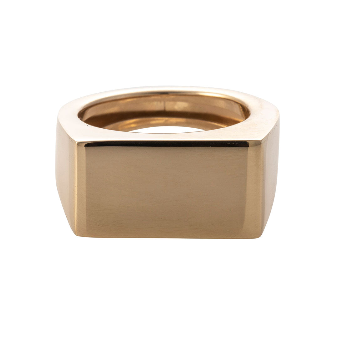 Personalized 14K Gold Bar Signet Ring