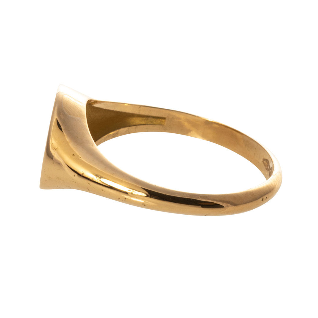 18K Yellow Gold Round Signet Ring