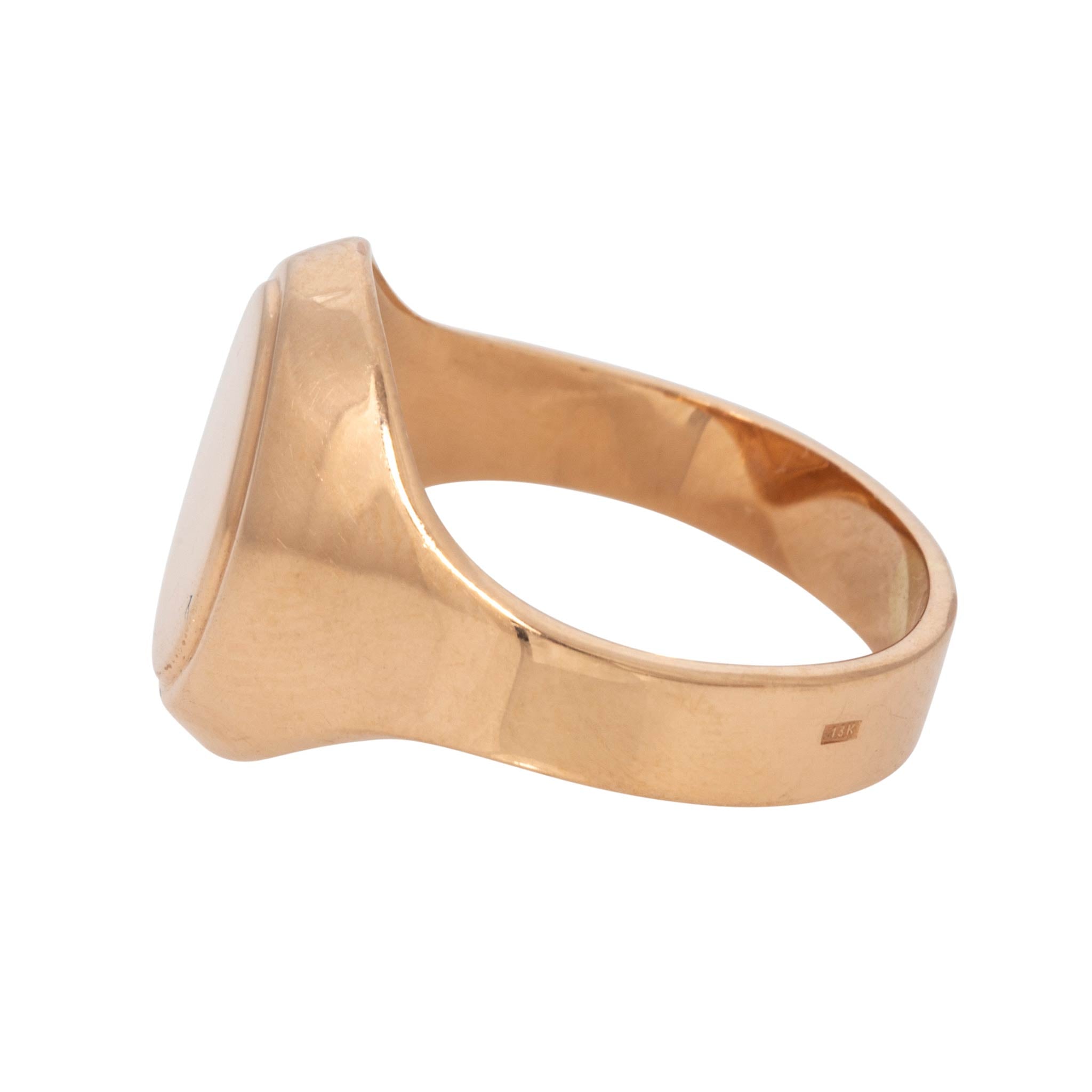 Vintage 14K Rose Gold Oval Signet Ring