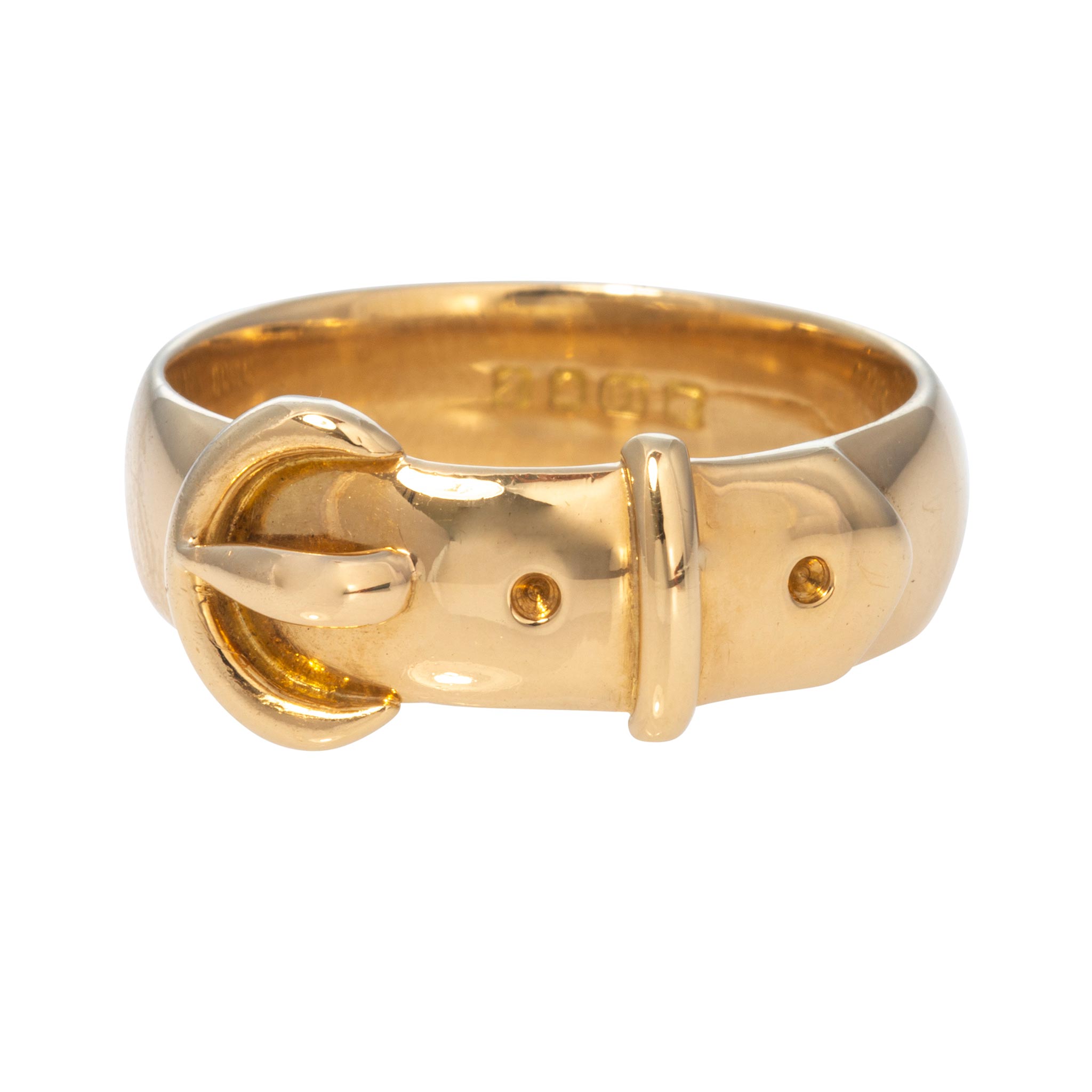 Edwardian 18K Yellow Gold Buckle Ring