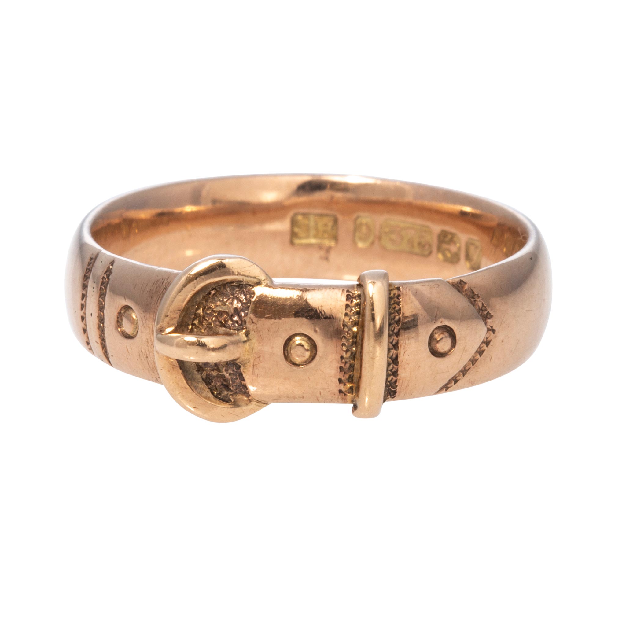 Edwardian 9K Gold Buckle Ring