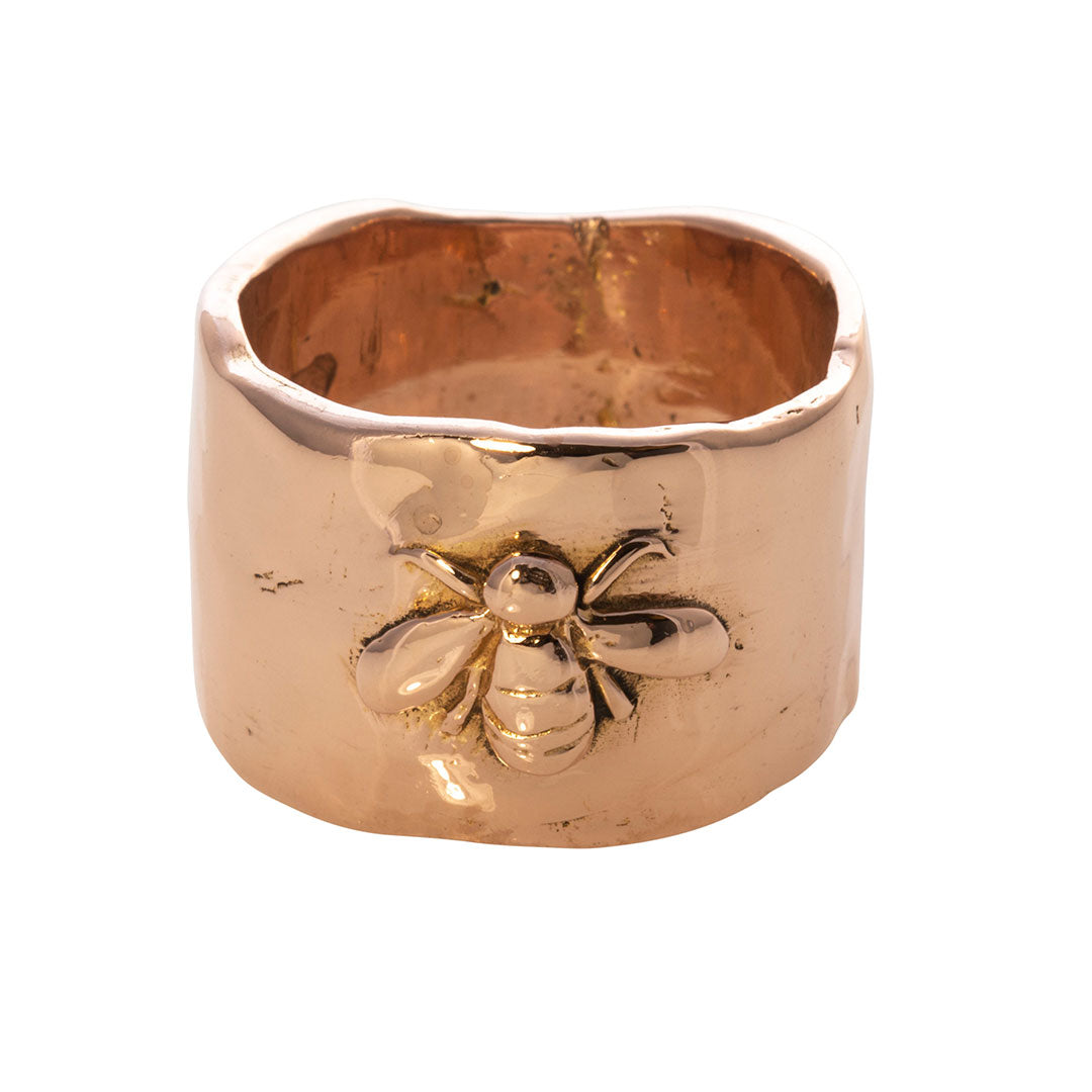 Estate 14K Gold Bee Wide Band Ring