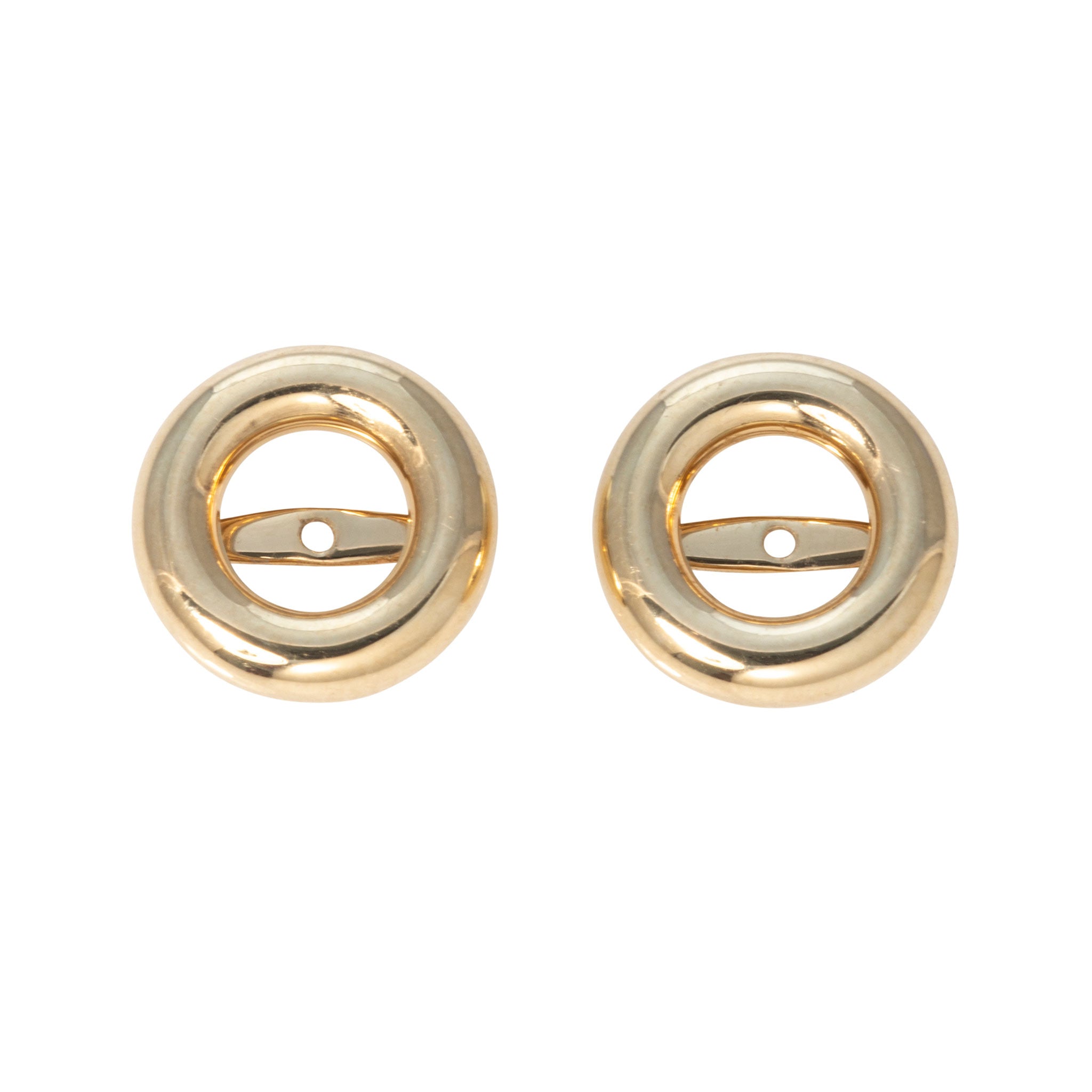 14K Yellow Gold Bezel Earring Jackets