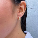 14K Yellow Gold Tapered Huggie Hoop Earrings
