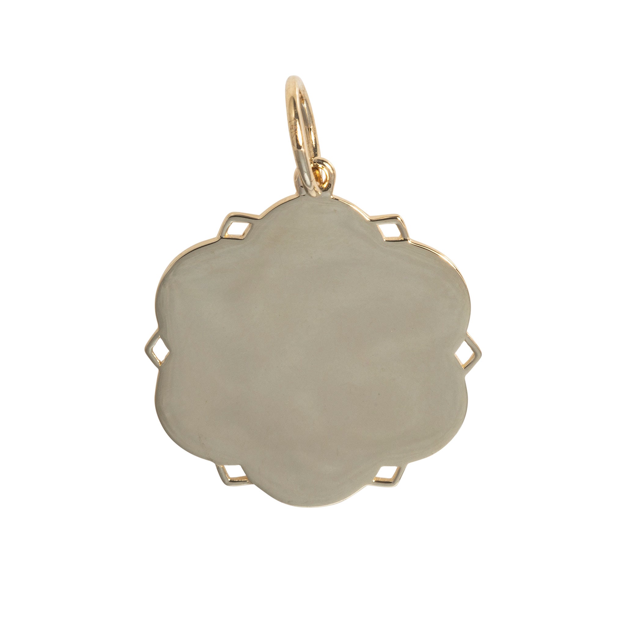 14K Yellow Gold Scalloped Edge Pendant