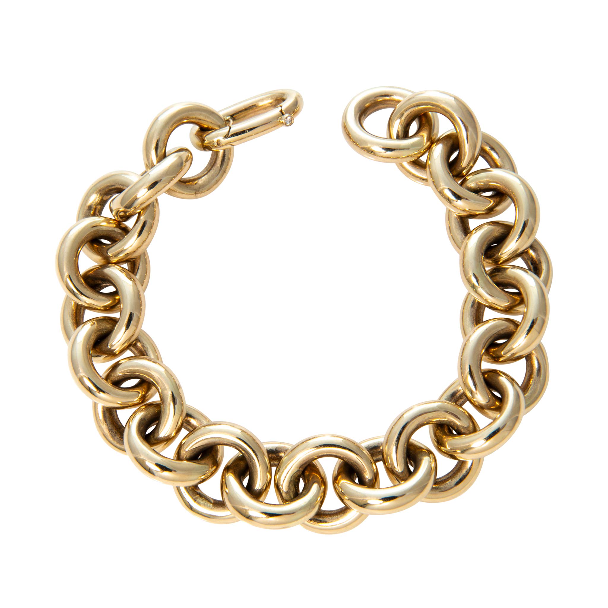 14K Yellow Gold Italian Round Link Bracelet