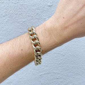 14K Yellow Gold 14.8mm Curb Link Bracelet