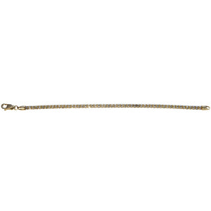 14K Gold Two Tone Diamond Cut Chain Bracelet