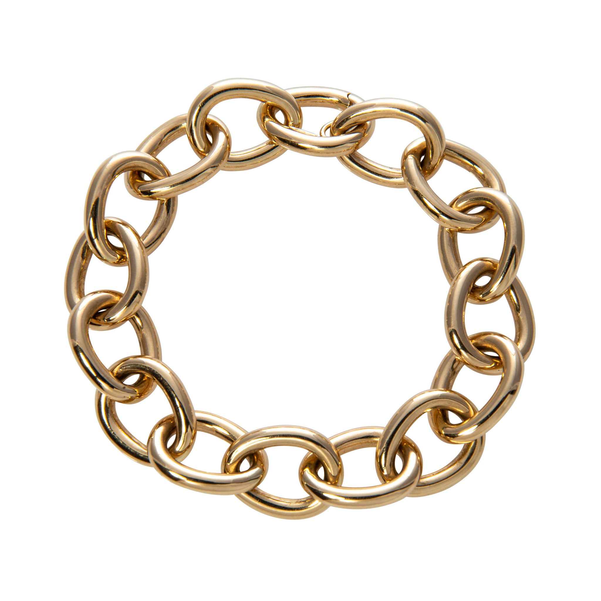 18K Yellow Gold Italian Pear Shaped Link Bracelet
