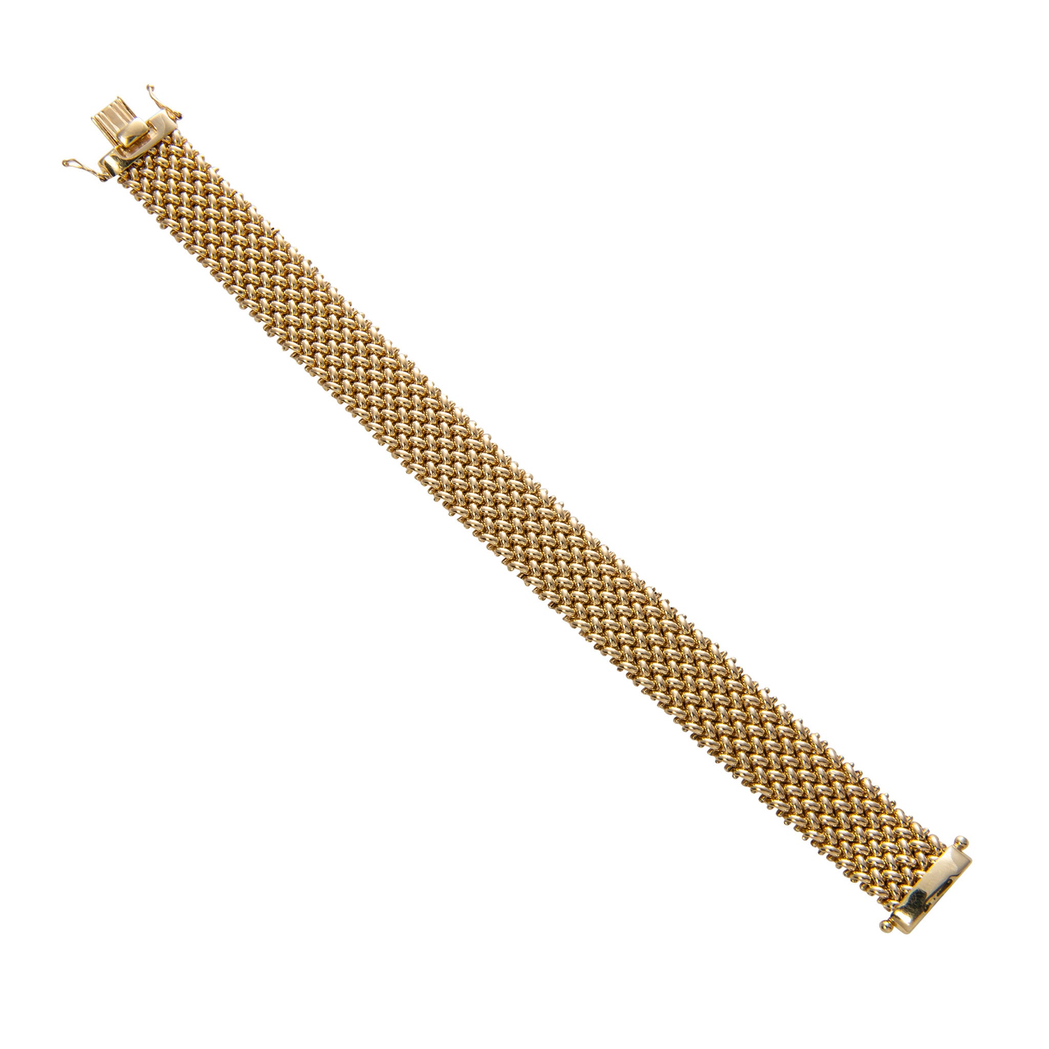18K Yellow Gold Woven Mesh Bracelet