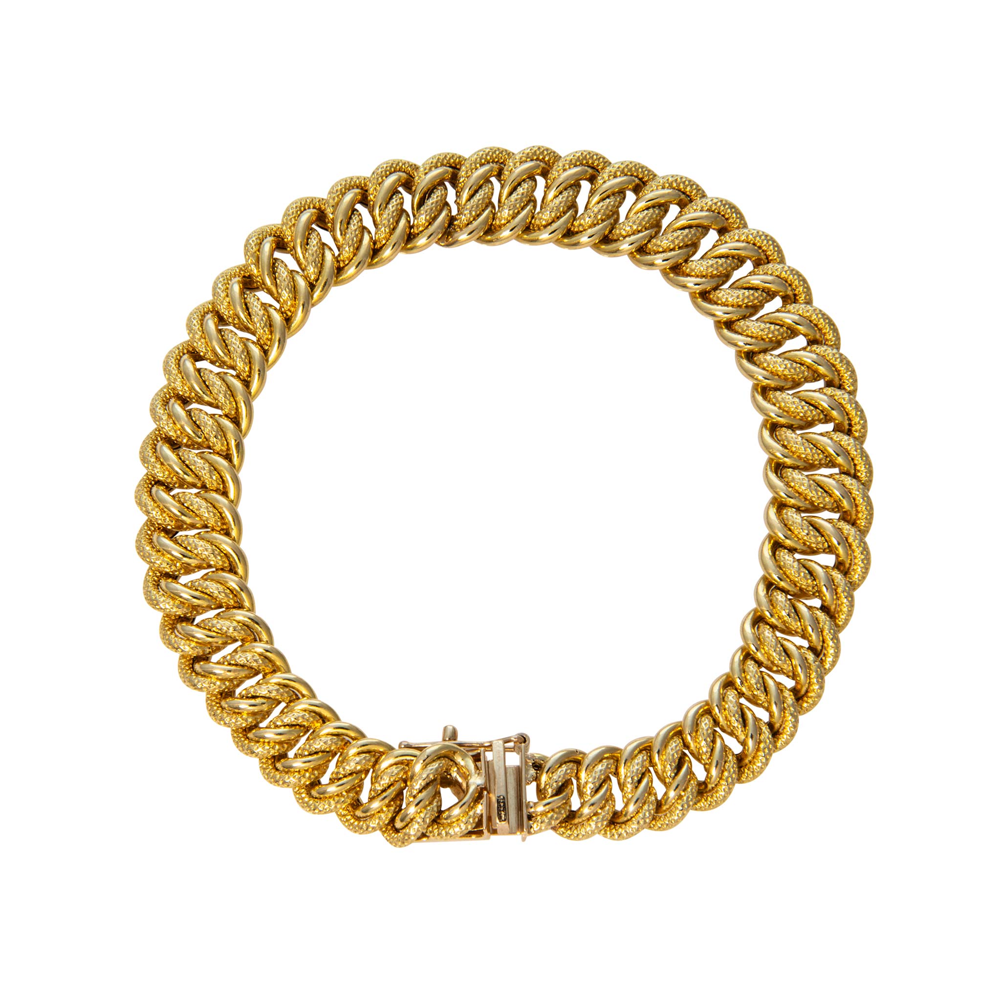 Vintage 18K Yellow Gold Double Curb Link Bracelet