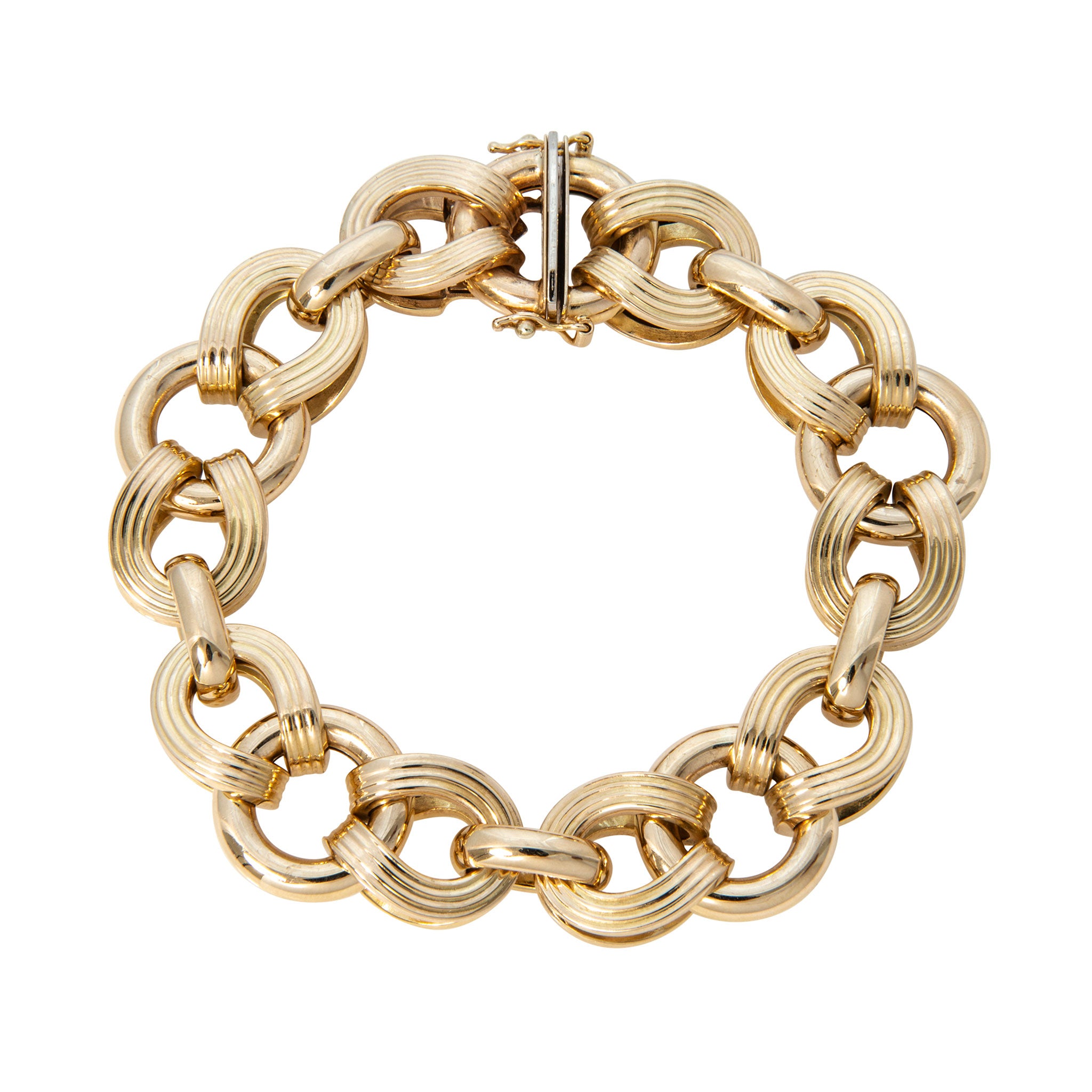 Vintage Italian 14K Yellow Gold Link Bracelet 8