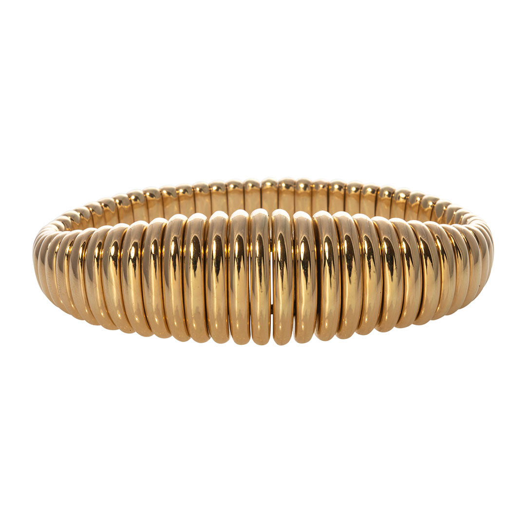 Estate 18K Gold Tapered Tubogas Stretch Bracelet