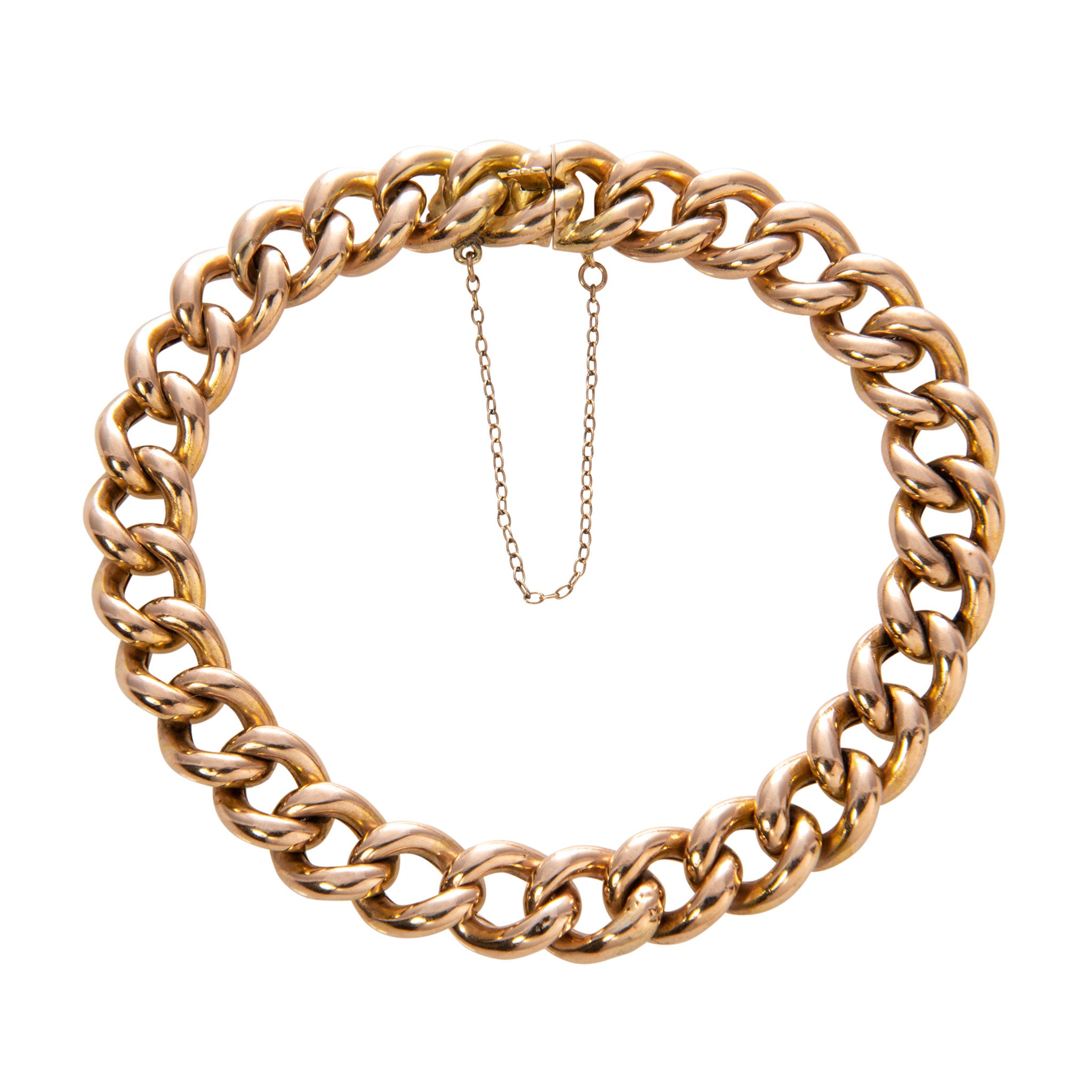 Victorian 15K Gold Curb Link Bracelet