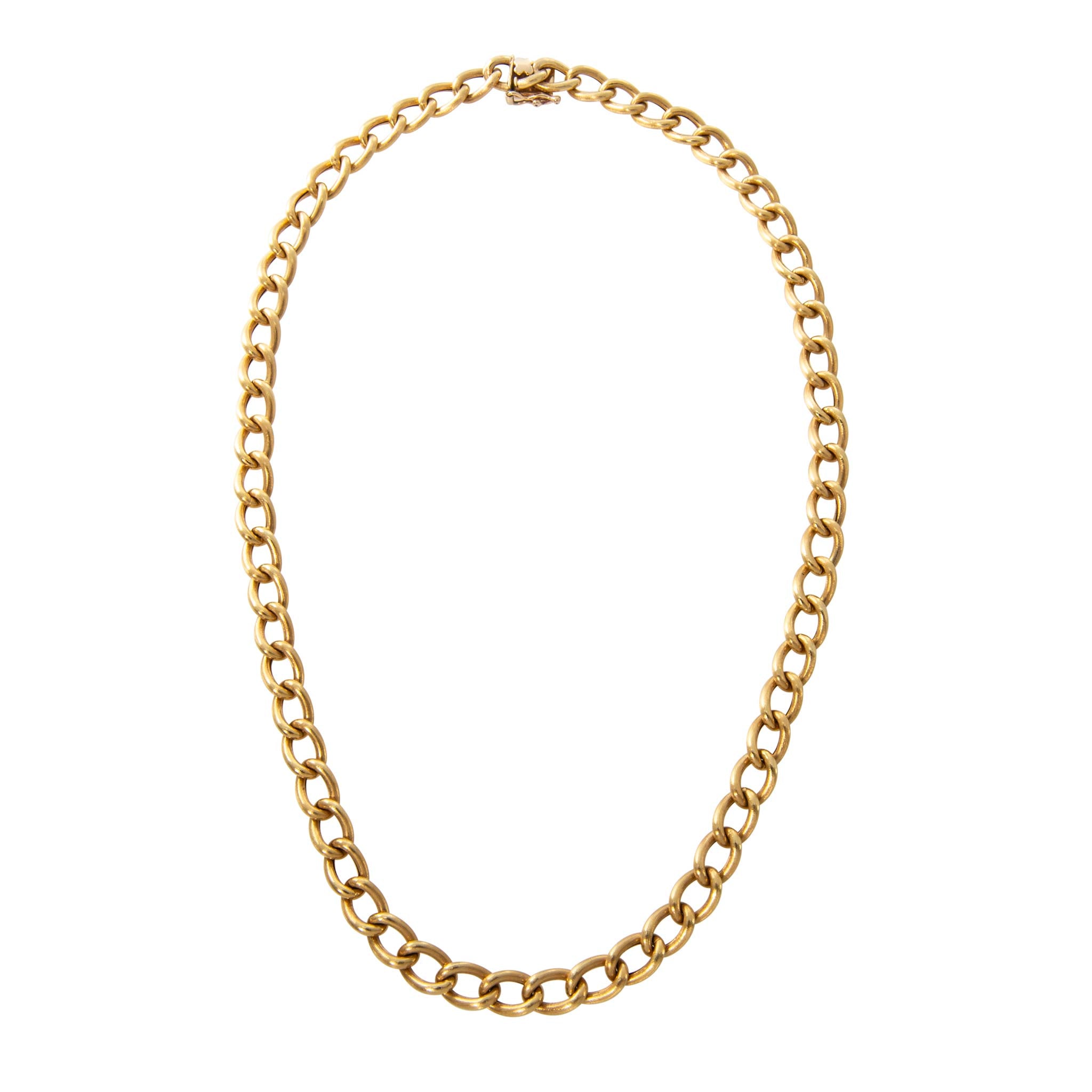 Vintage 14K Yellow Gold Curb Link Necklace 18"