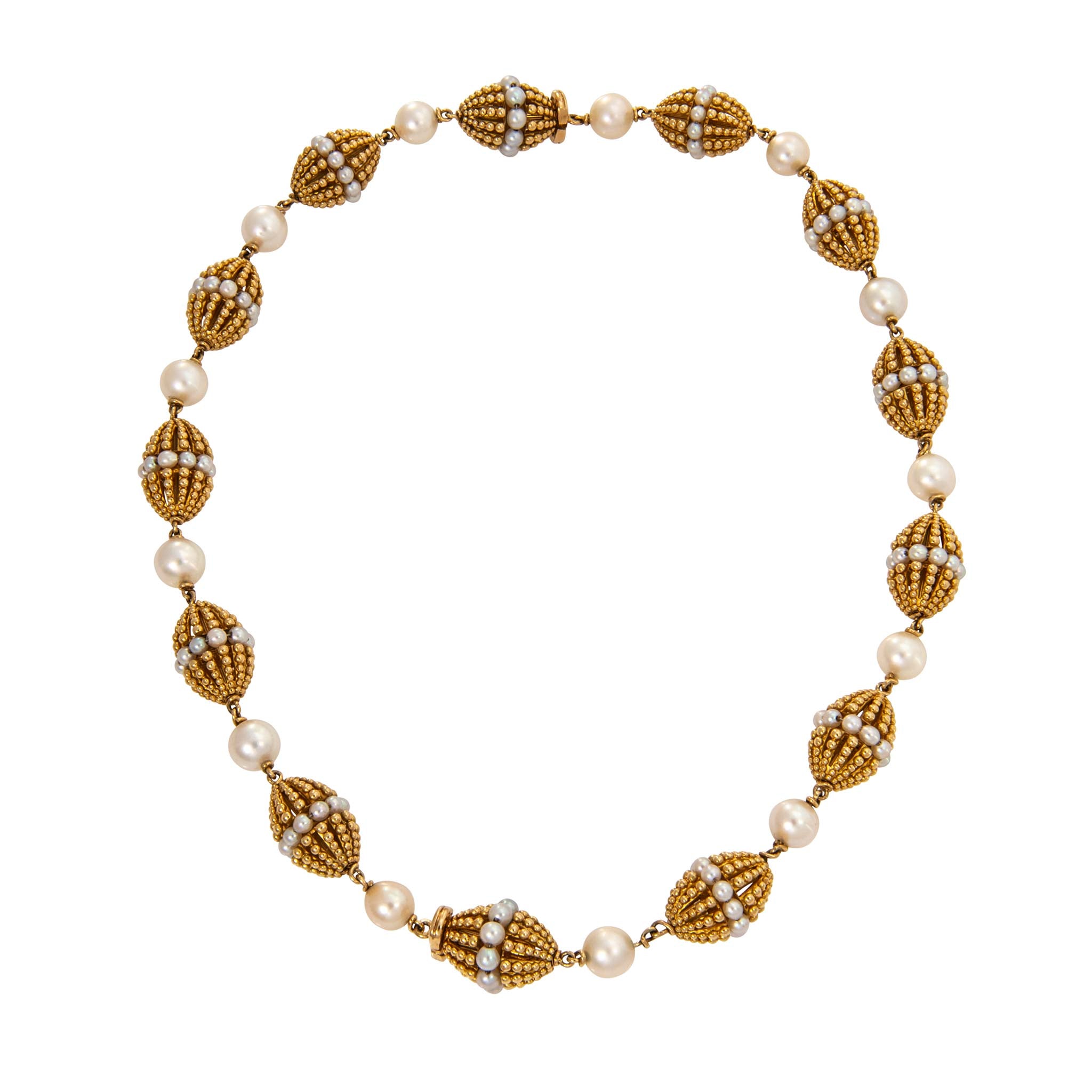 Vintage Pearl 18K Yellow Gold Necklace/Bracelet