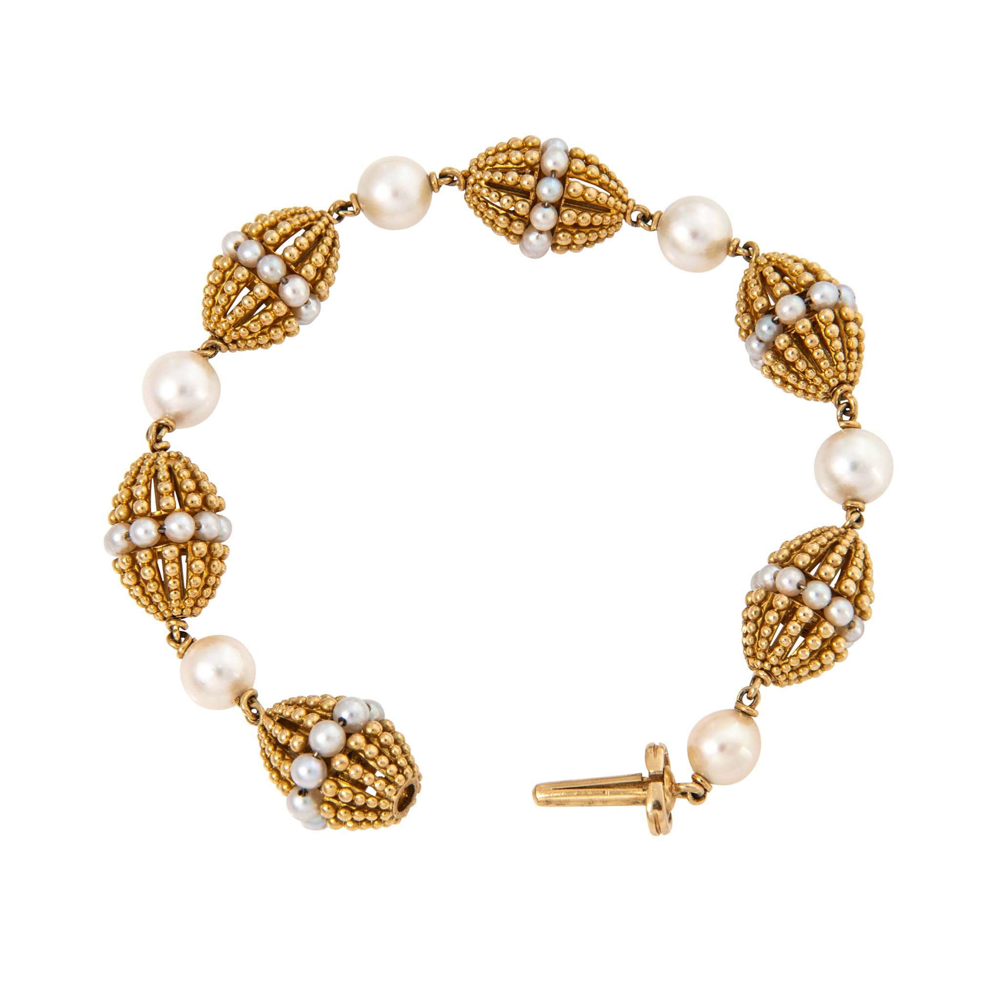 Vintage Pearl 18K Yellow Gold Necklace/Bracelet