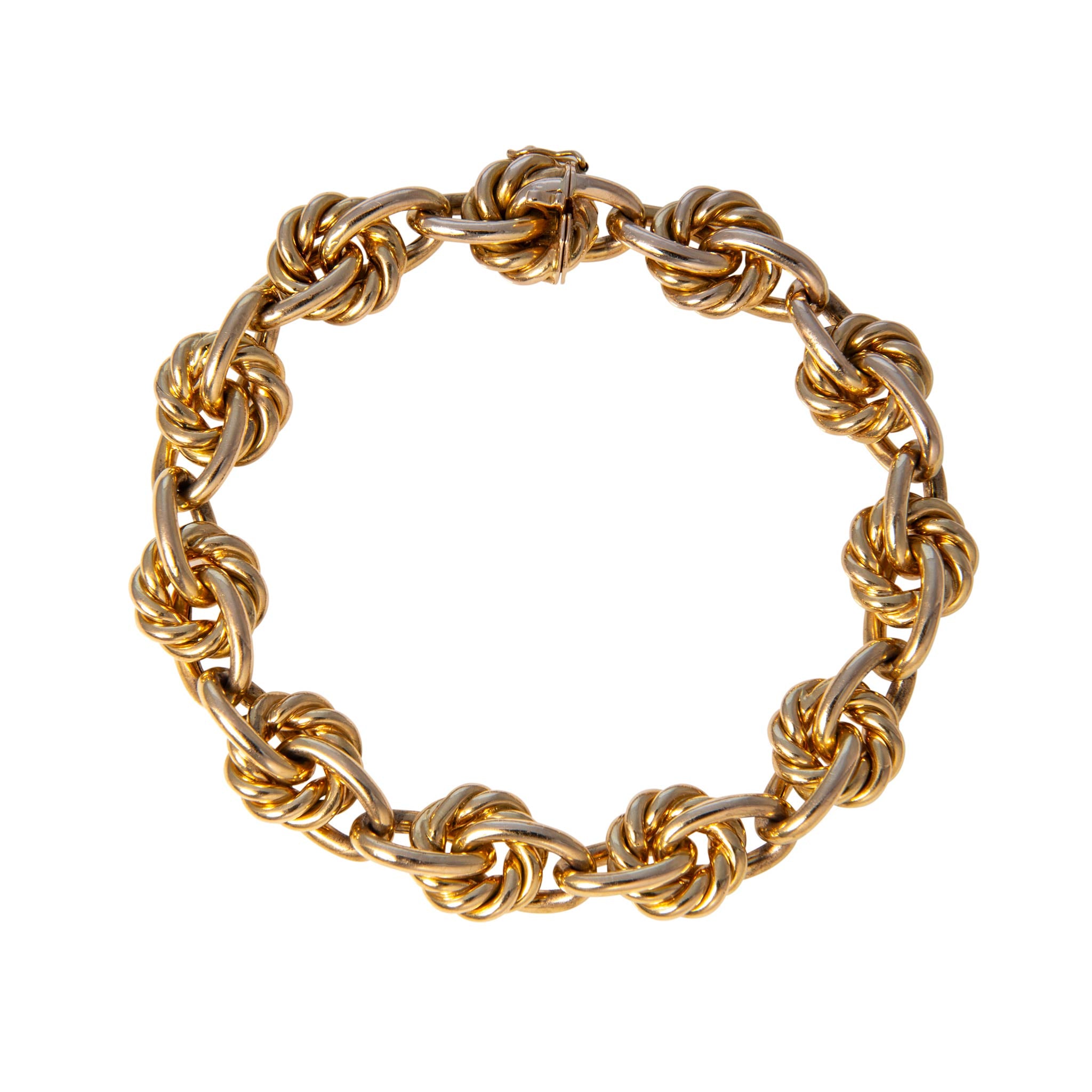 Vintage 18K Yellow Gold Knot Link Necklace/Bracelet