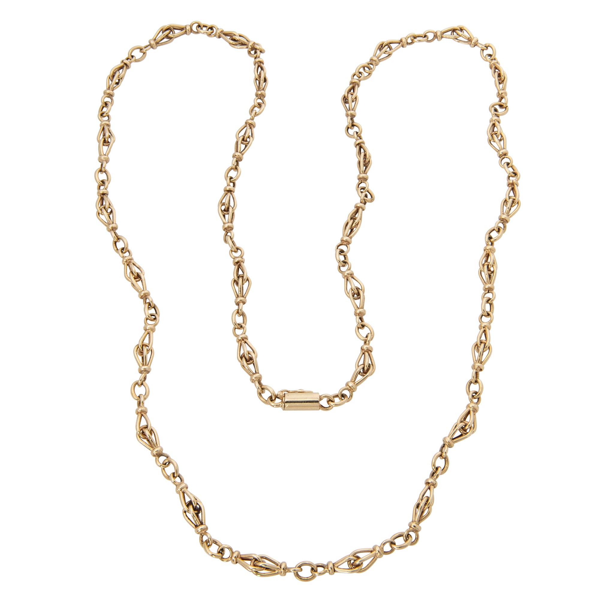 Victorian Style 14K Gold Fancy Link Chain Necklace 30"