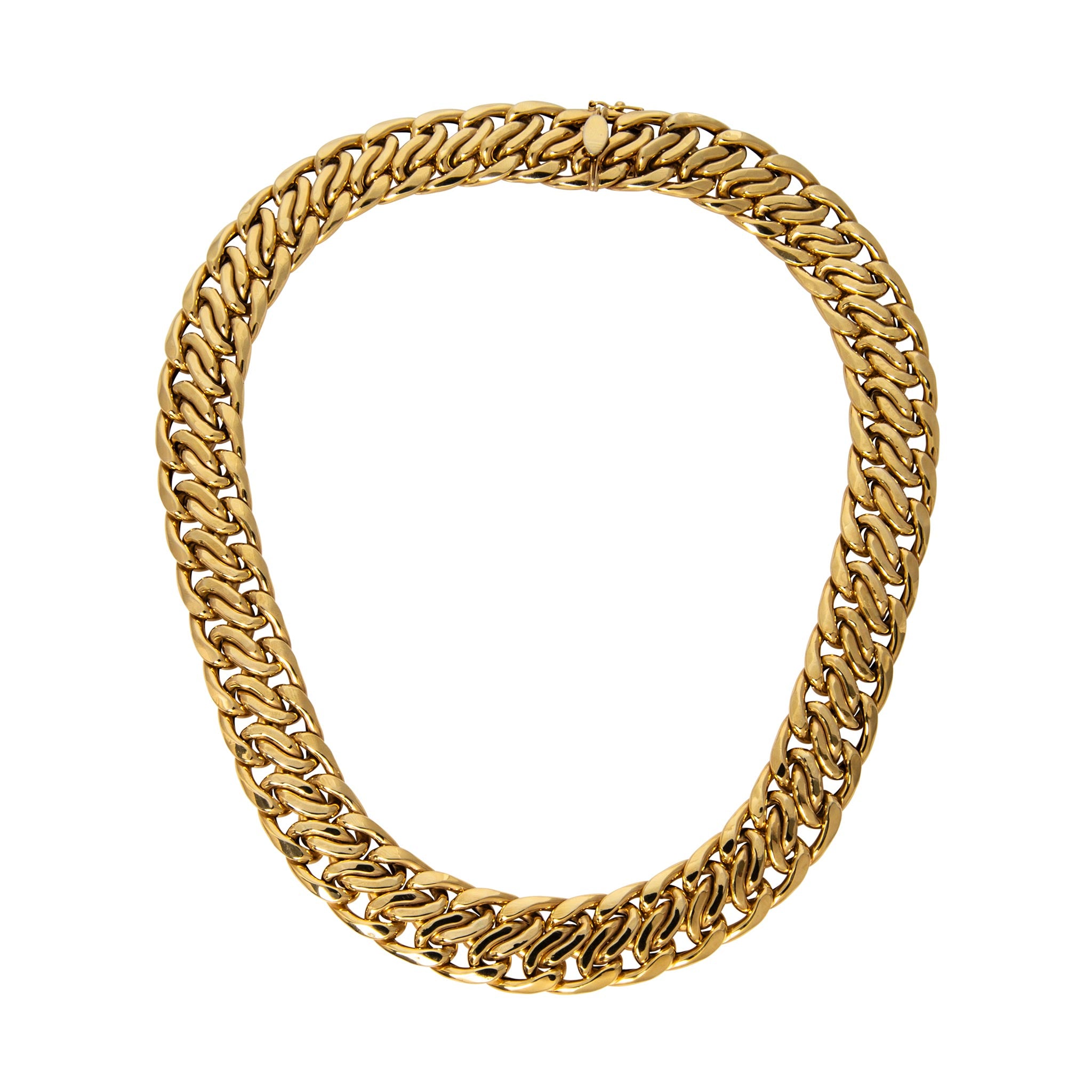 Vintage Italian 14K Yellow Gold Woven Link Necklace 18"