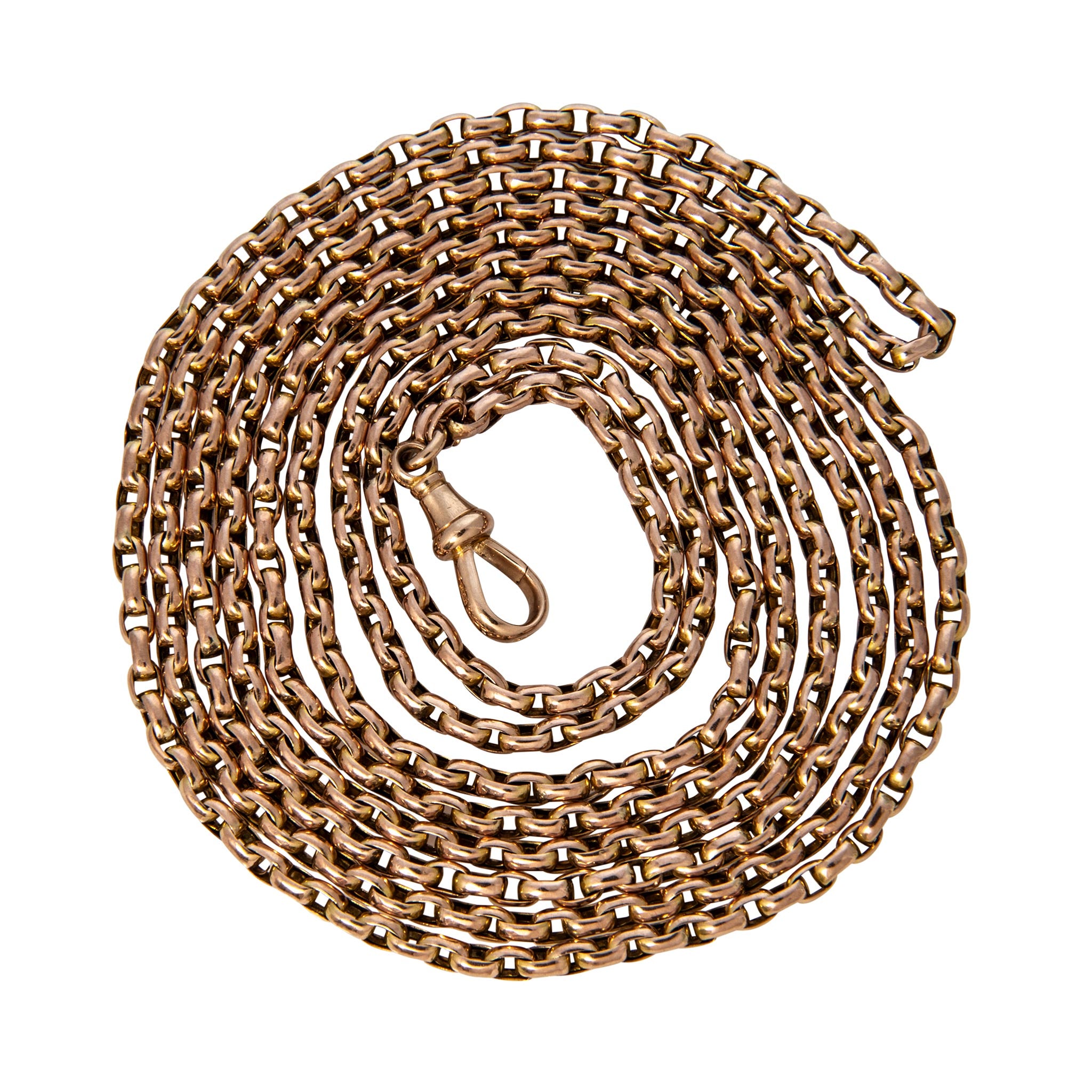 Victorian 9K Gold Belcher Link Guard Chain 58.5"