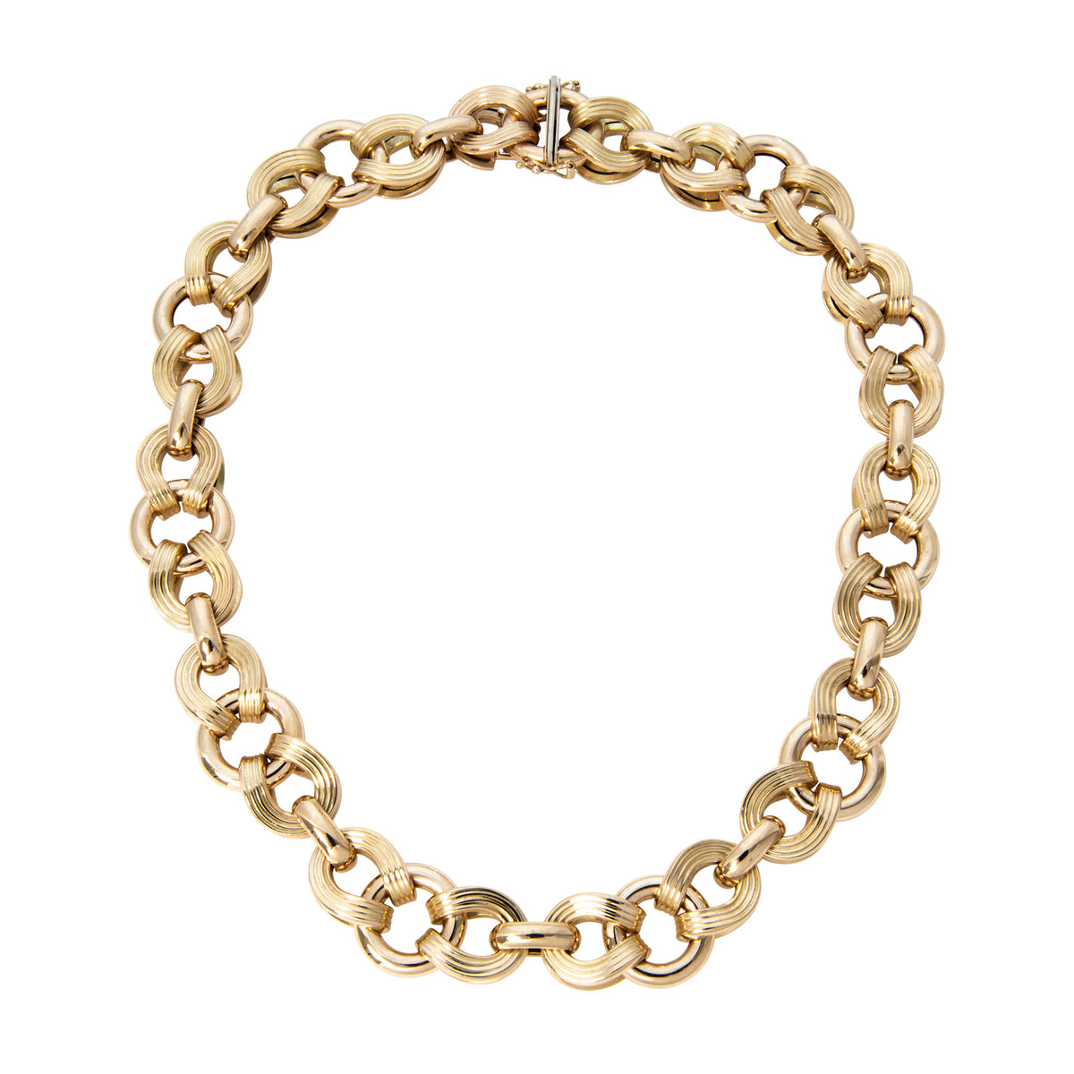 Vintage Italian 14K Yellow Gold Link Necklace 17.5"