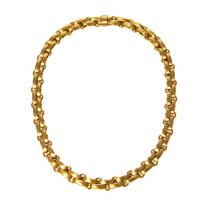 Estate German 18K Yellow Gold Interlocking Link Necklace