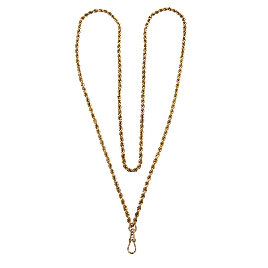 Estate 14K Yellow Gold Twisted Rope Chain Necklace 30″