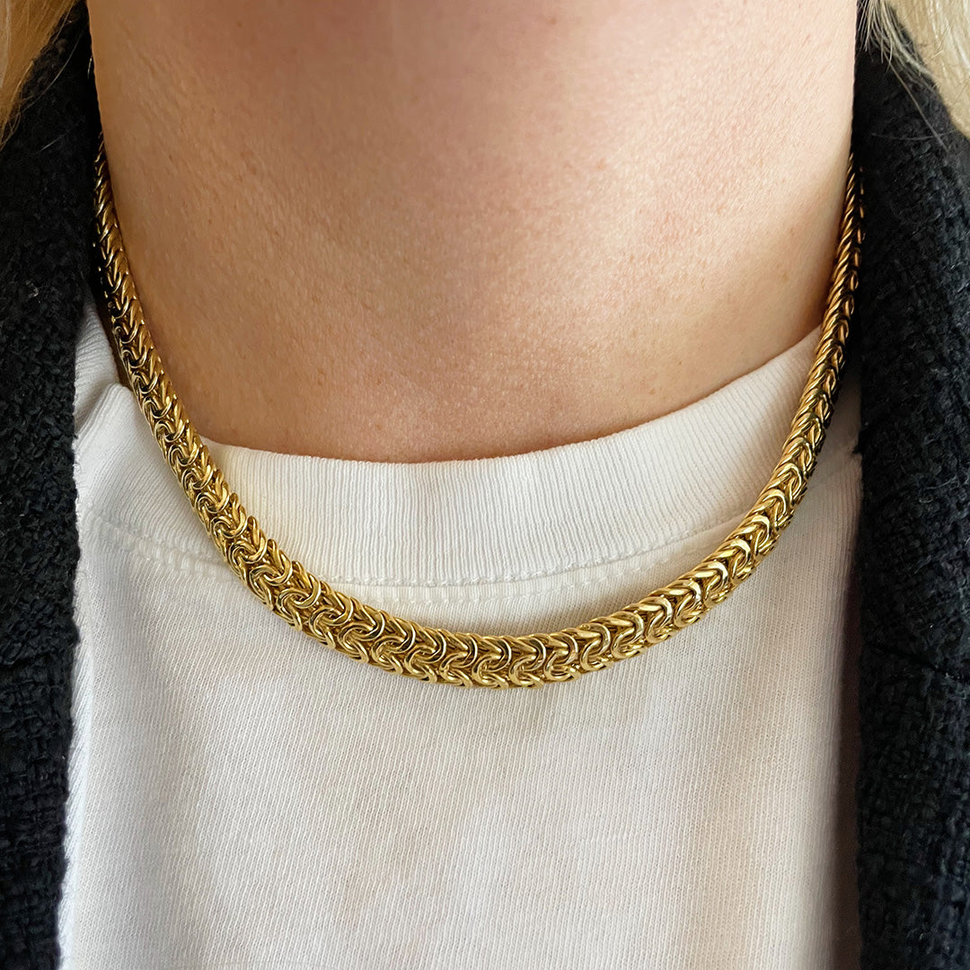 Gold Filled Cuban Chain|men's Stainless Steel Byzantine Chain Necklace -  Gold-filled Cuban Link