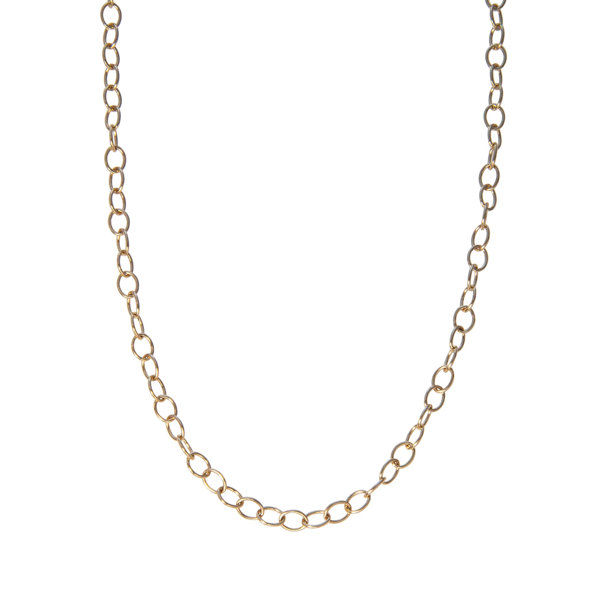 14K Yellow Gold Oval Link Chain Necklace 18"
