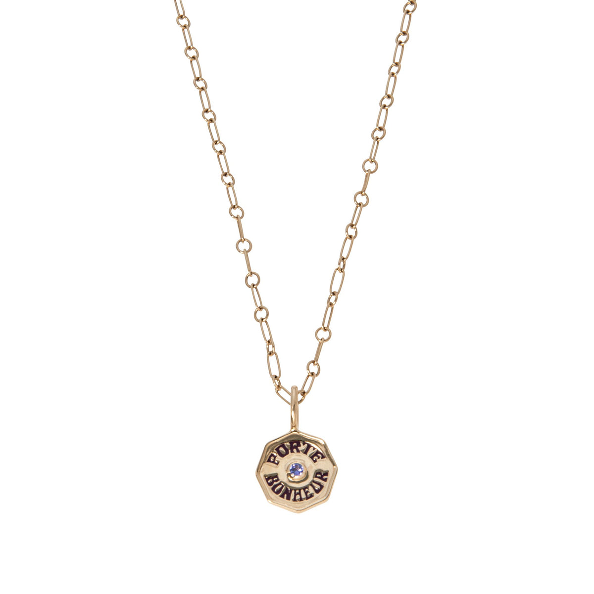 Marlo Laz Petite Porte Bonheur Enamel Charm Tanzanite