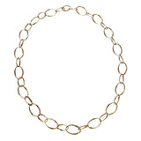 14K Yellow Gold Mixed Large Oval Link Necklace