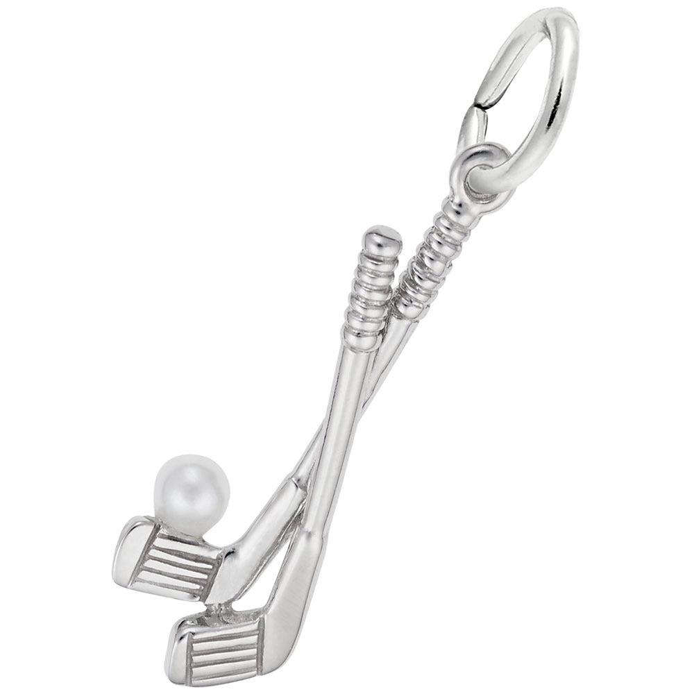 Sterling Silver Golf Clubs with Ball Charm