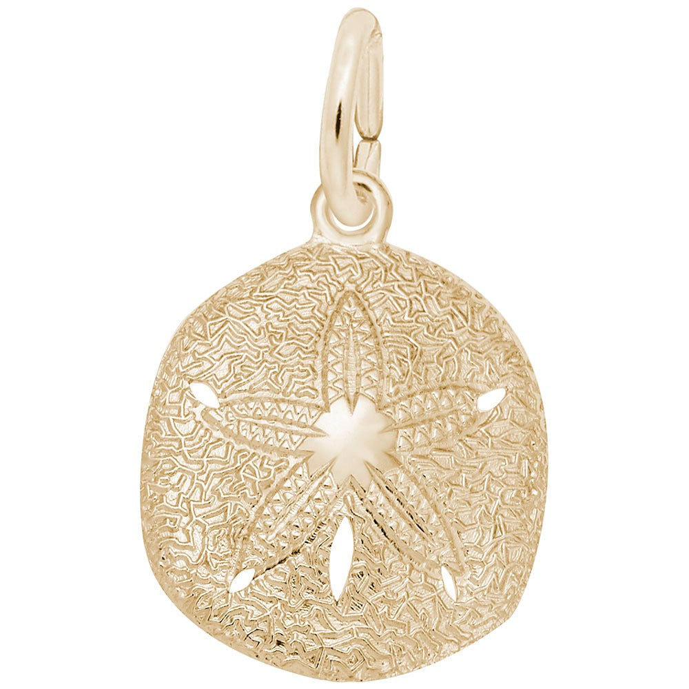 14K Yellow Gold Keyhole Sand Dollar Charm