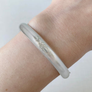 Adult Sterling Silver Plain 8mm Bangle with machine engraving