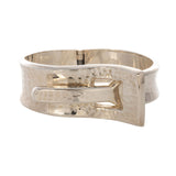 Sterling Silver Hammered Hinged Buckle Cuff