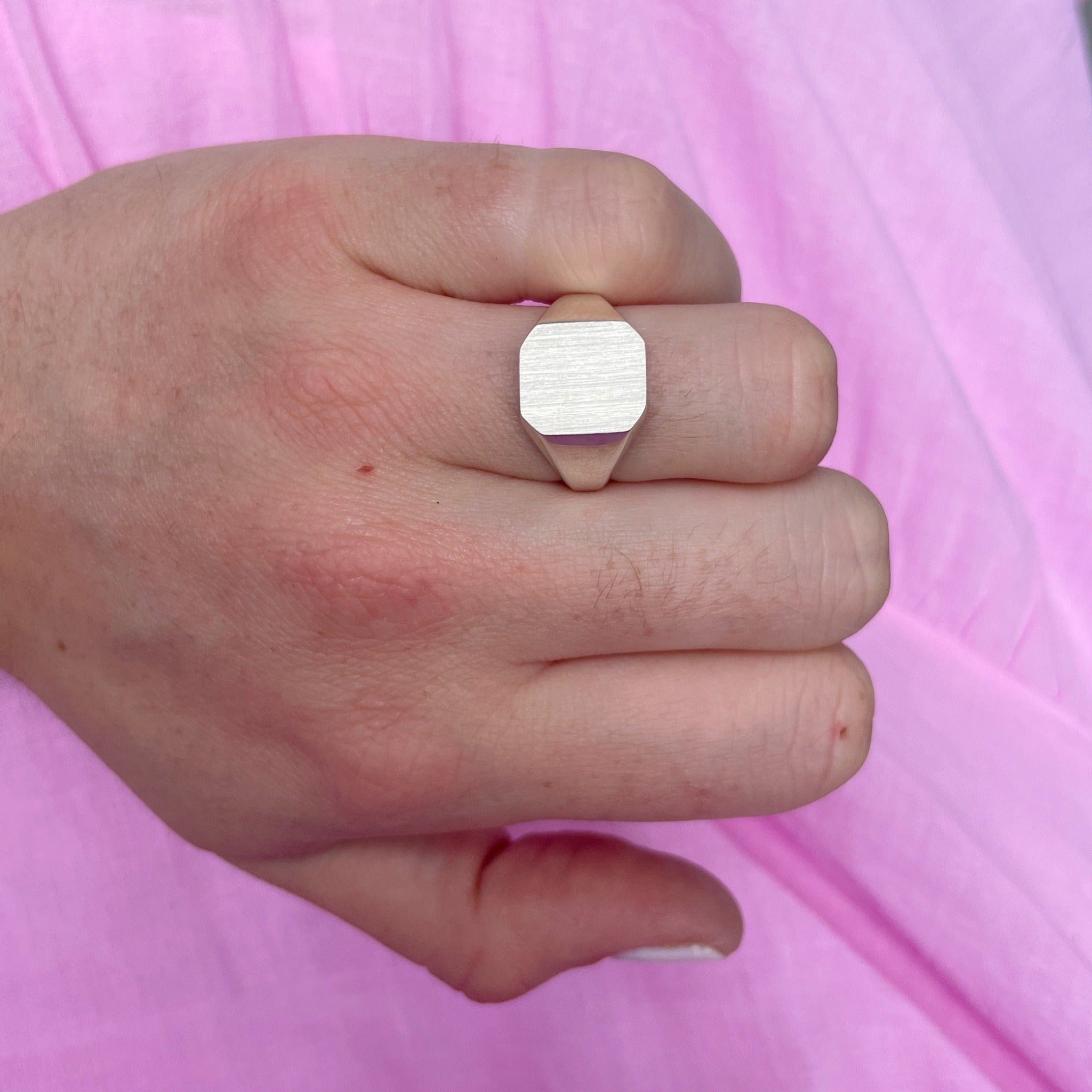 Sterling Silver 12x11mm Octagonal Signet Ring