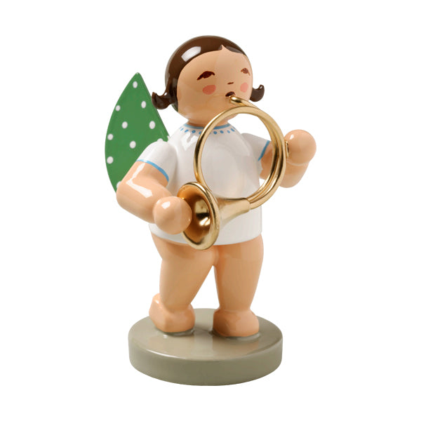 Wendt & Kuhn Angel with Orchestra Horn Wooden Figurine