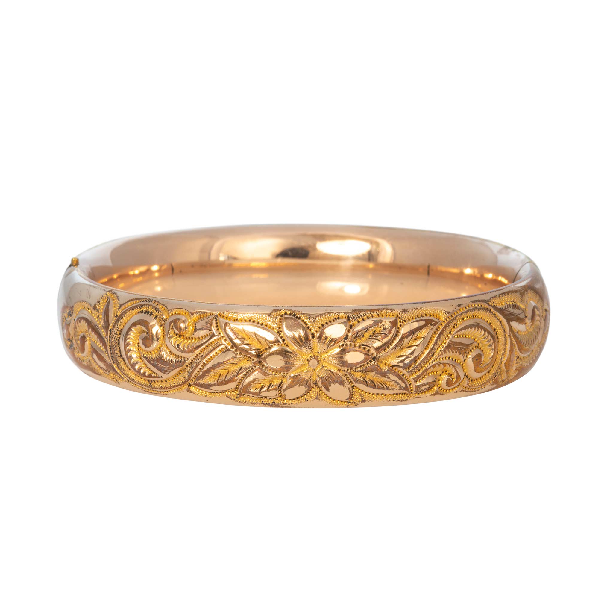 Vintage Gold-Filled Floral Bangle