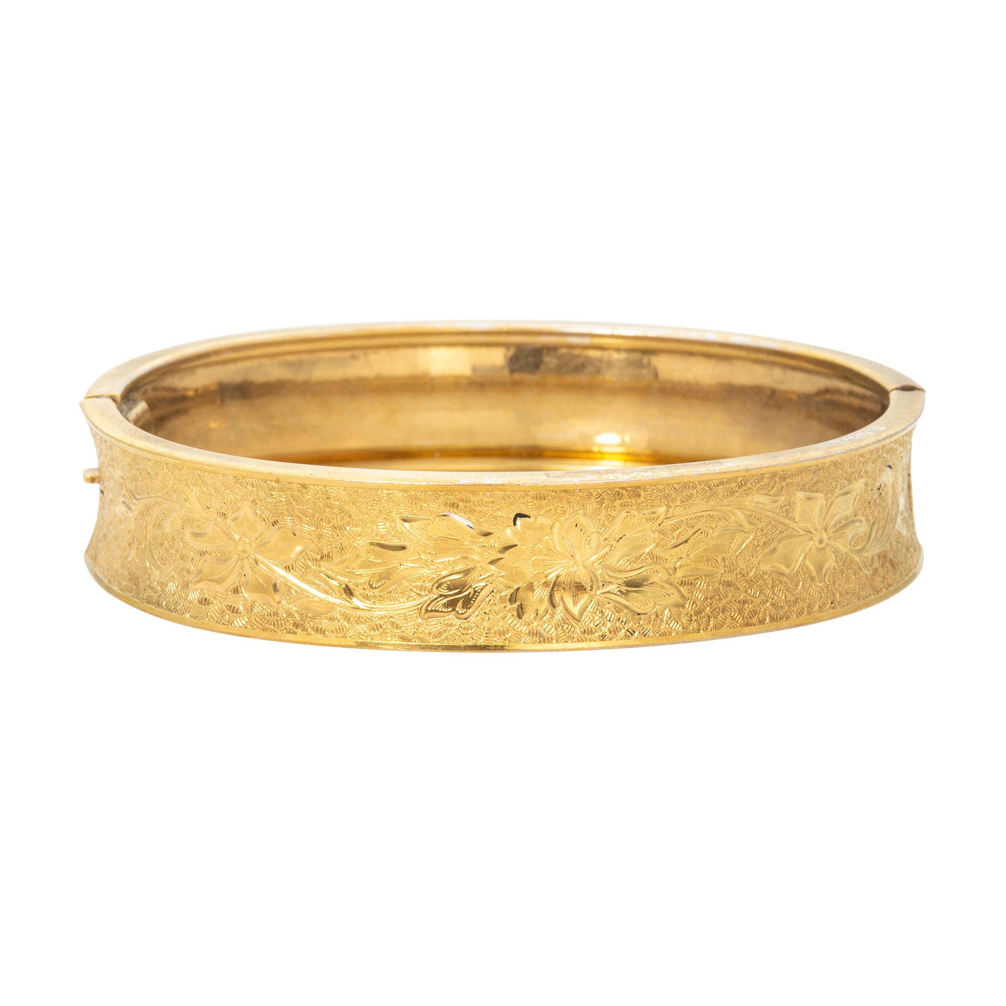 Vintage Engraved Gold Vermeil Bangle