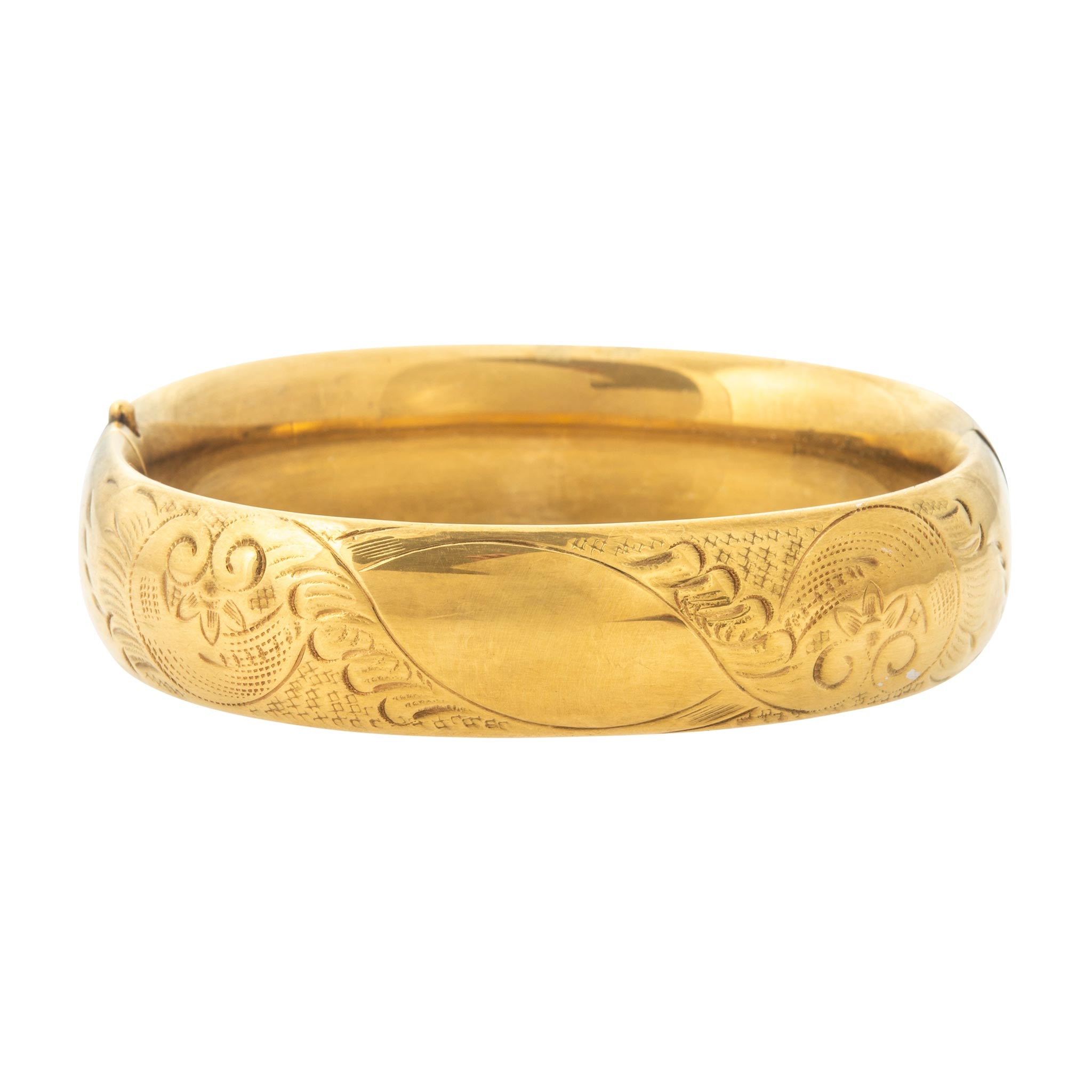 Vintage Engraved Gold Vermeil Bangle