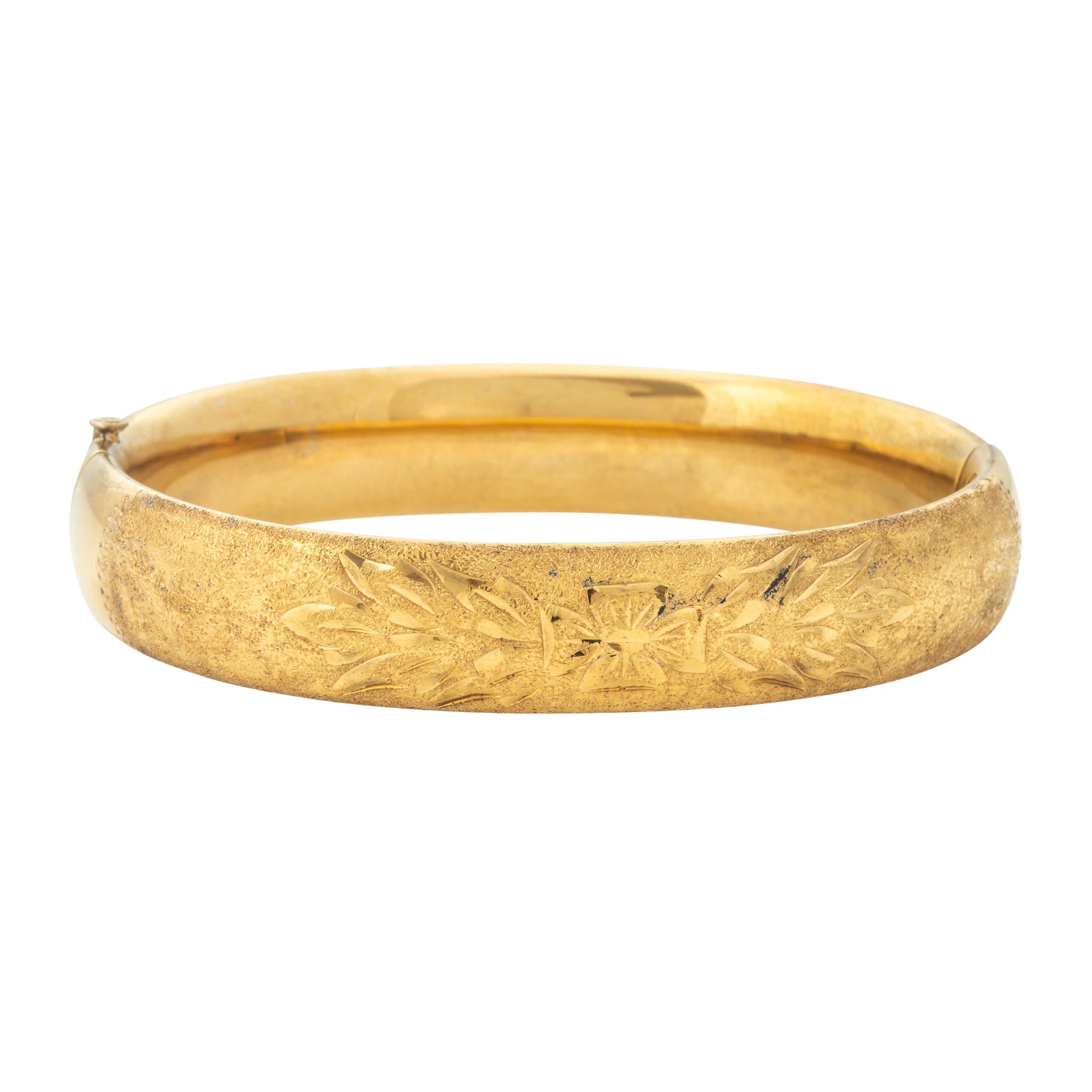 Vintage Engraved Gold Vermeil Bangle
