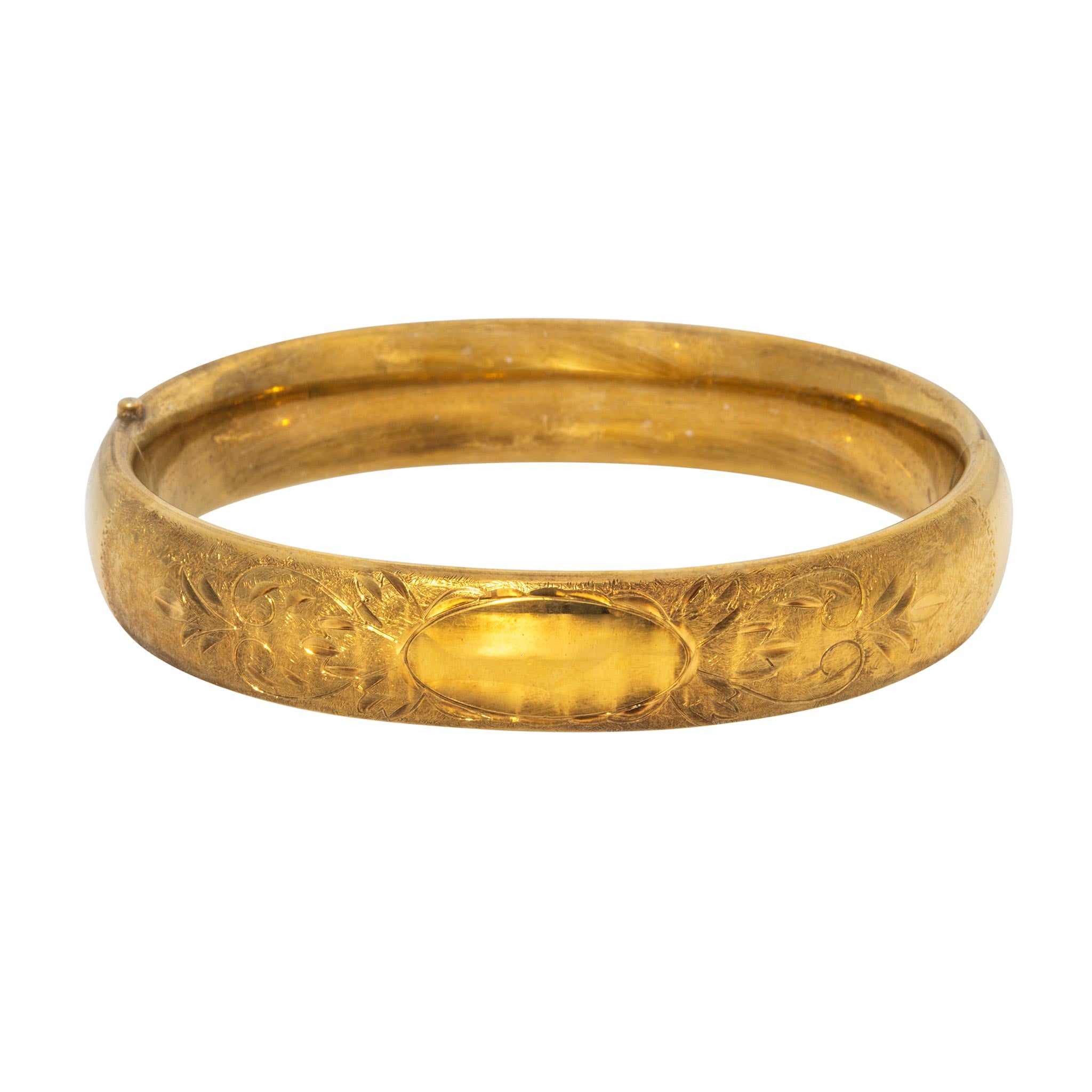 Vintage Engraved Gold Vermeil Bangle